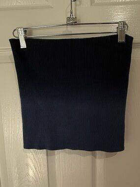 Pact Ribbed Tube Top - Two-toned Blue